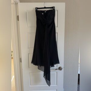David's Bridal Black Asymmetrical Dress